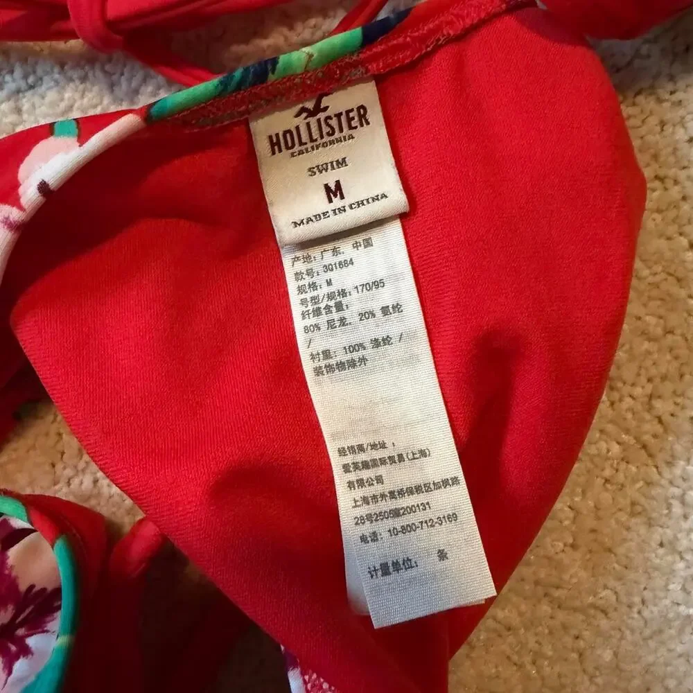 Hollister red floral bikini set - Picture 4 of 6